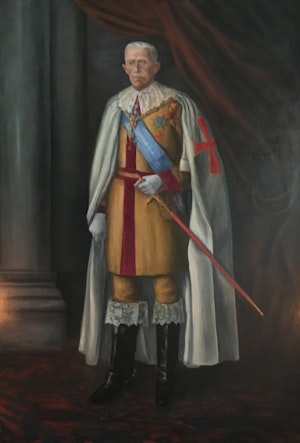 GUSTAF V BERNADOTTE I FRIMURARSKRUD av Okänd Mästare