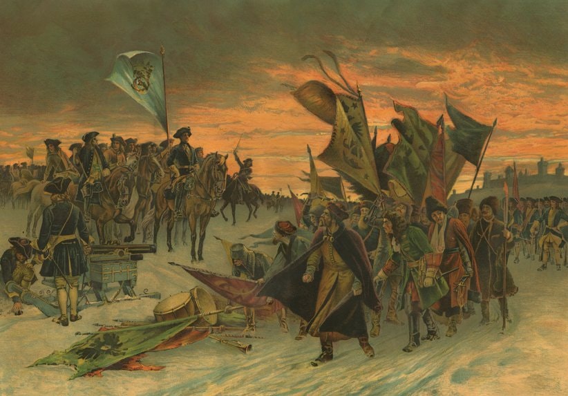 KARL XII:s SEGER VID NARVA av Gustaf Cederström