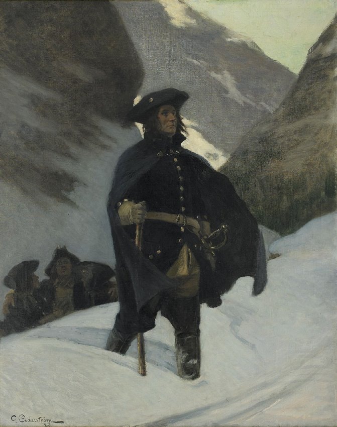 KAROLINER FRÅN ARMELDTS ÅTERTÅG av Gustaf Cederström