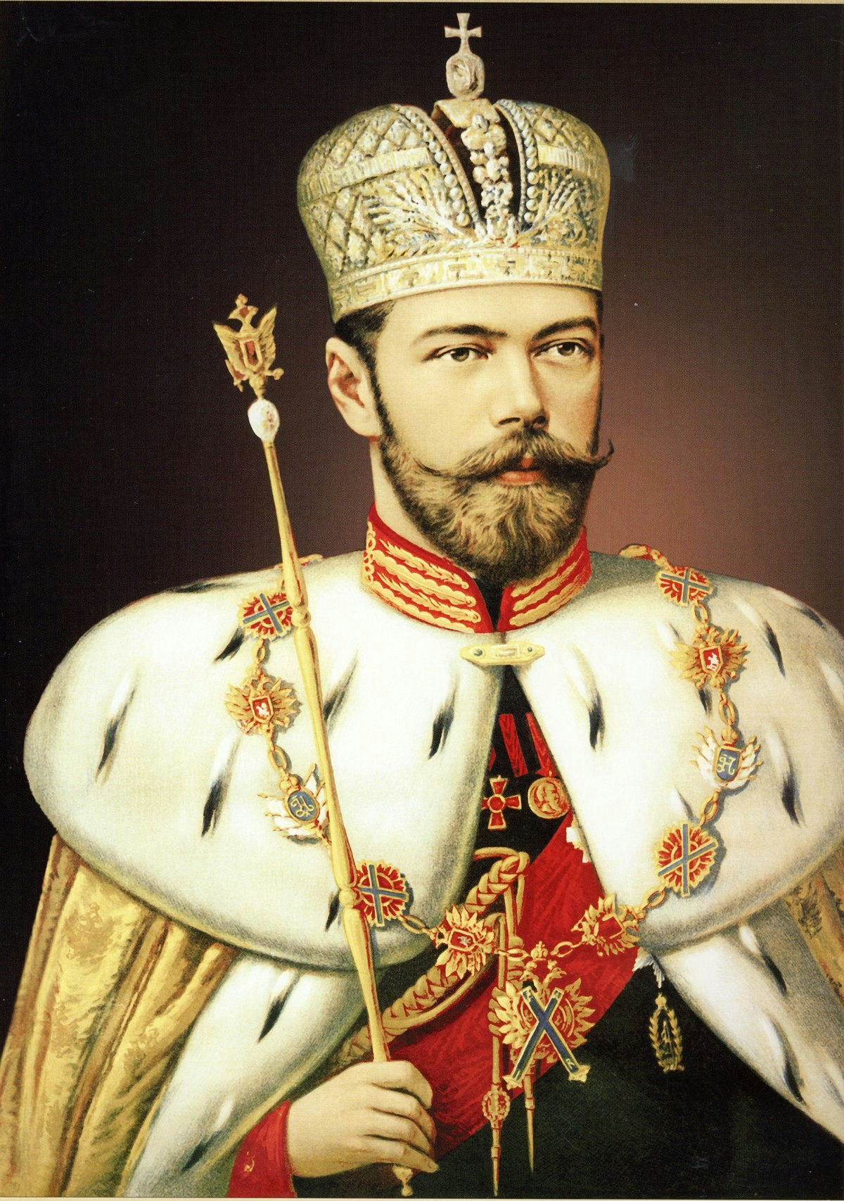 NICHOLAS II IN CORONTATION VESTMENTS - NIKOLAJ II I KRÖNINGSSKRUD by/av Unknown Master /Okänd Mästare