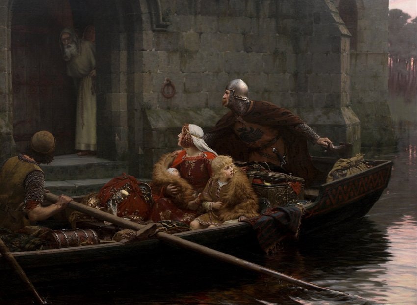 FARLIGA TIDER av Edmund Blair Leighton