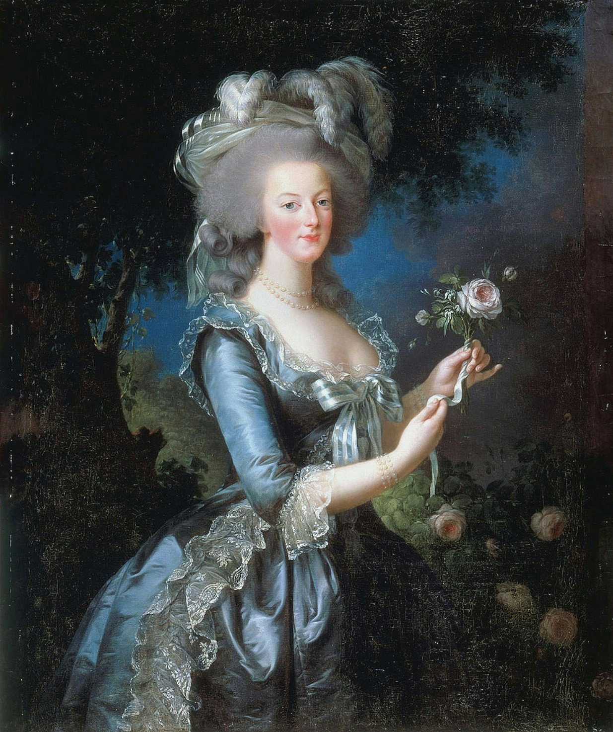 MARIE ANTOINETTE MED ROS av Louise Elisabeth Vigée Lebrun