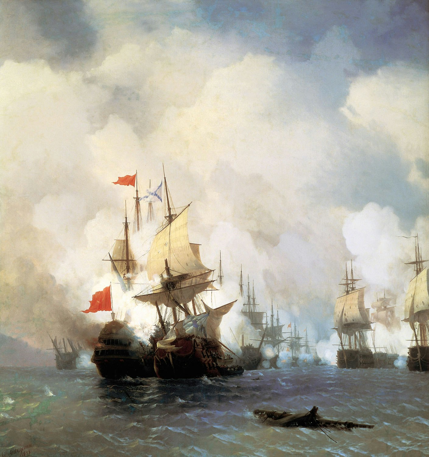 SJÖSLAGET OM CHIOS KANALEN av Ivan Konstantinovich Aivazovsky