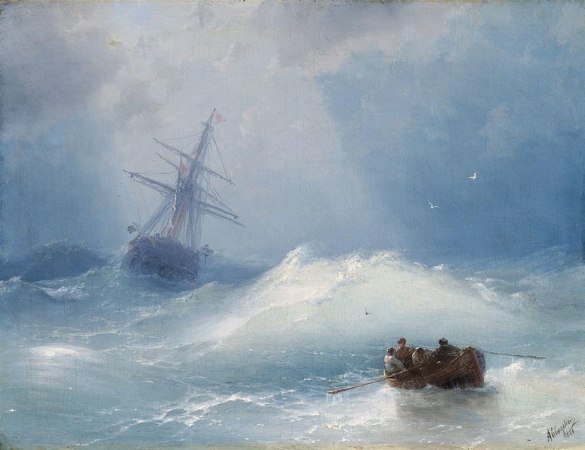 SKEPP I HAVSNÖD av Ivan Konstantinovich Aivazovsky