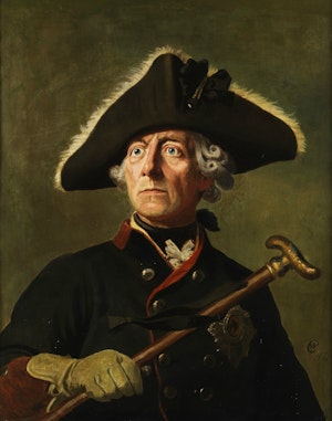 FREDRIK II av PREUSSEN porträtterad av Wilhelm Camphausen