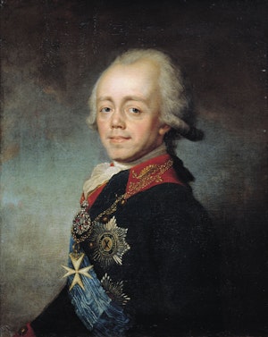 TSAR PAUL I av RYSSLAND porträtterad av Stepan Schukin