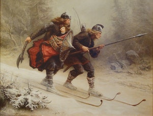 BIRKEBEINAR PÅ SKIDOR av KNUD LARSEN BERGSLIEN