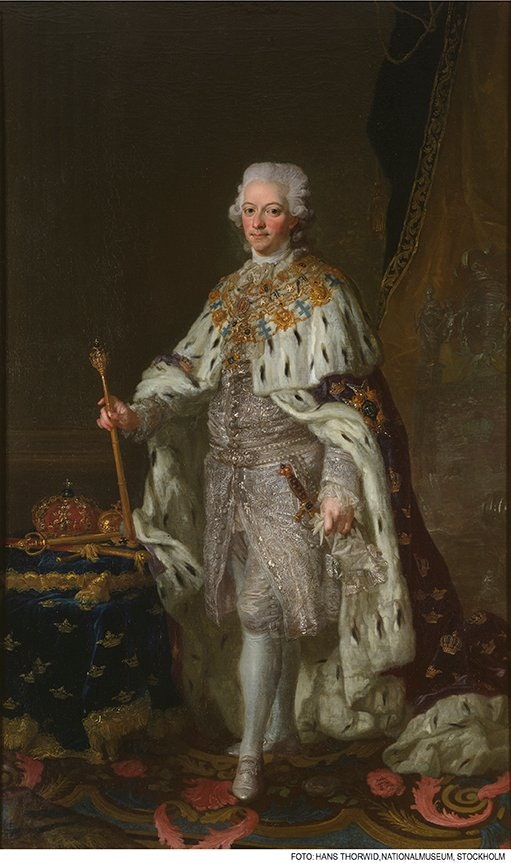 GUSTAV III I KRÖNINGSSKRUD av LORENS PASCH D.Y.