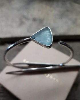 BEACH GLASS CUFF - FEATHER WING