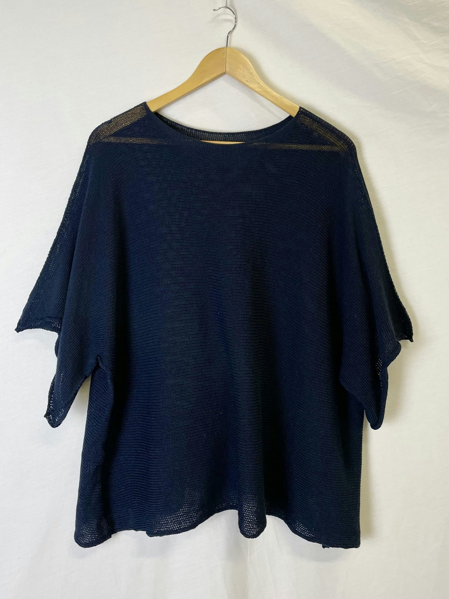 Ponchotröja - Bomull - Marinblå