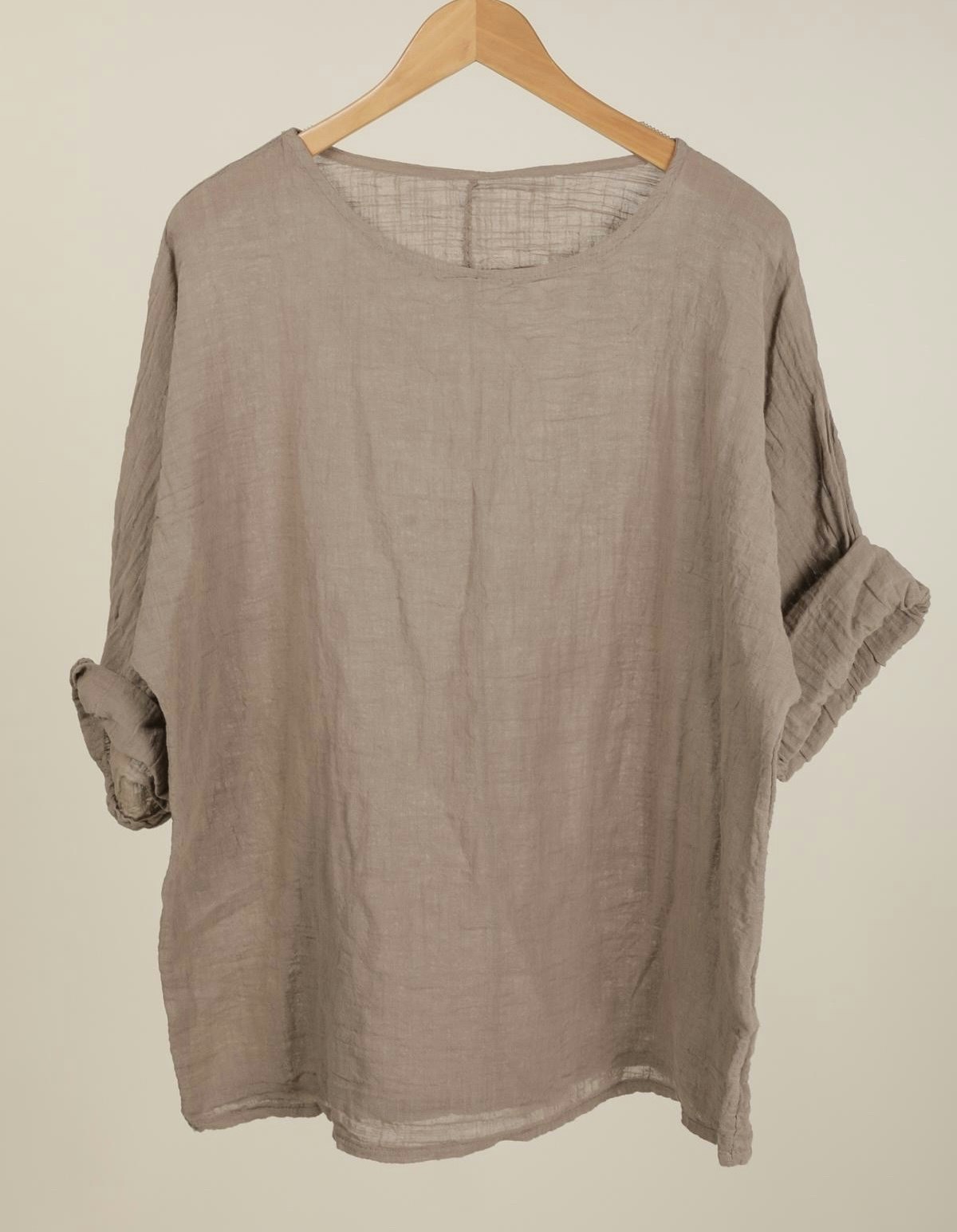 Topp - Bomull - Taupe