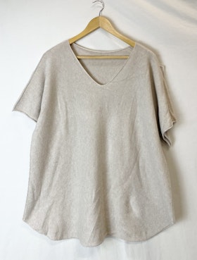 Tröja - Kort ärm - Beige
