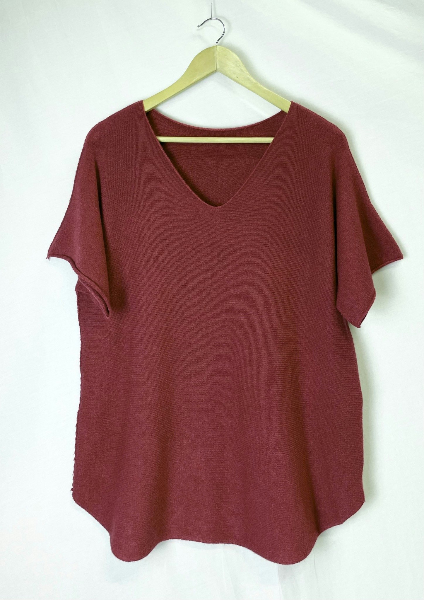 Tröja - Kort ärm - Burgundy