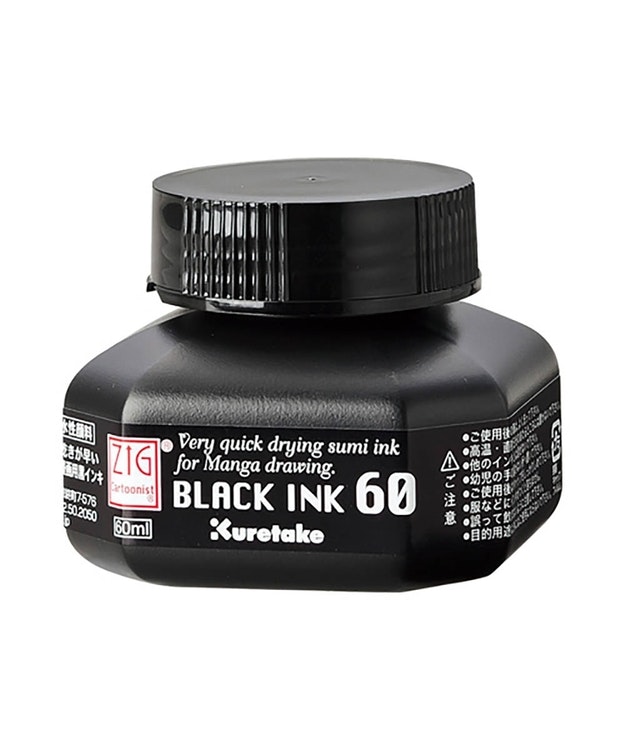 Kuretake Zig Cartoonist Ink 60 ml - Svart