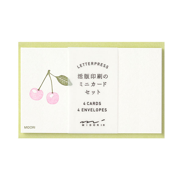 Midori Letterpress Card Cherry