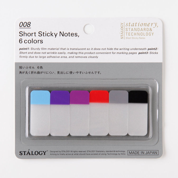 Stálogy 008 Short Sticky Notes, 6 colours