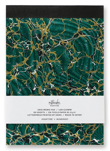 Hightide x Bunrindo Attaché Letterpress Printed Memo Pad A5 Green