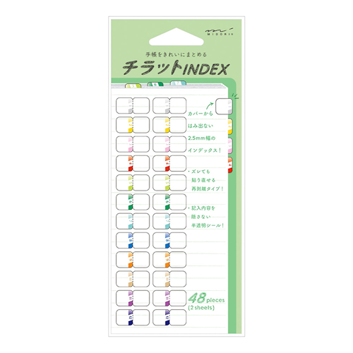Midori Index Label Chiratto Stickers Number Color