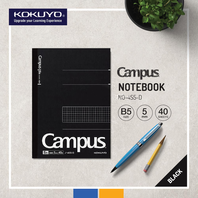 Kokuyo Campus Business Notebook B5 Rutad Svart