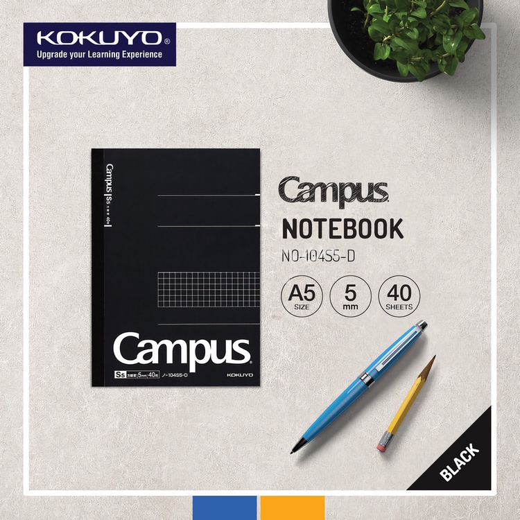 Kokuyo Campus Business Notebook A5 Rutad Svart