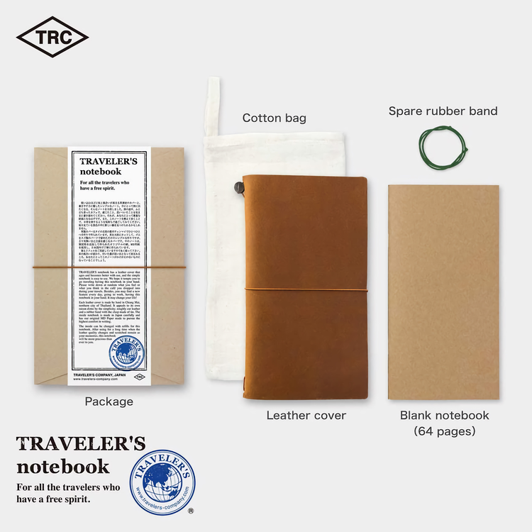 Traveler’s Company Traveler's notebook – Camel, Regular size (Starter Kit)