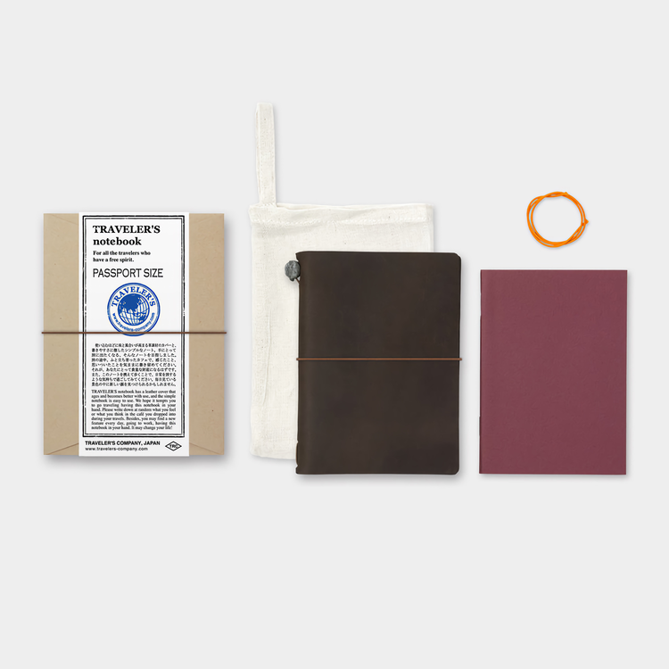 Traveler’s Company Traveler's notebook – Brown, Passport size (Starter Kit)