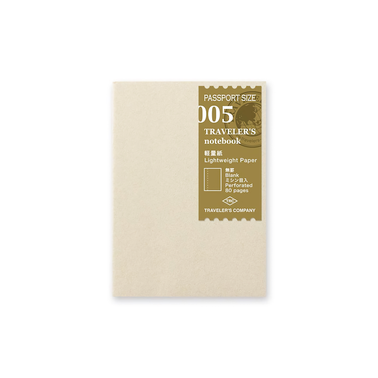 Traveler’s Company Traveler's notebook - 005 Lightweight Paper Notebook, Passport Size