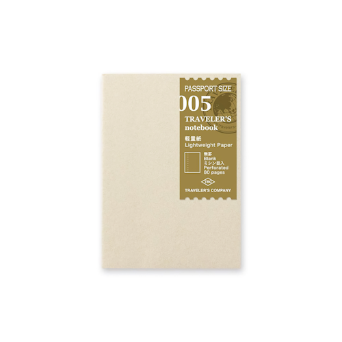 Traveler’s Company Traveler's notebook - 005 Lightweight Paper Notebook, Passport Size