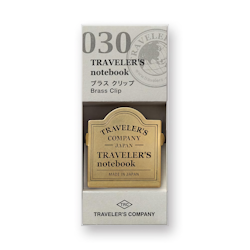 Traveler’s Company Traveler's notebook - 030 Brass Clip TRC Logo