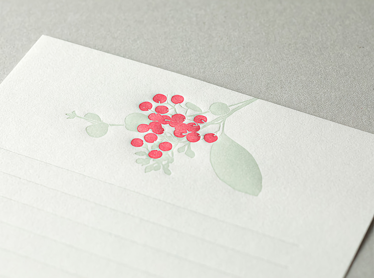 Midori Letterpress Bouquet Red