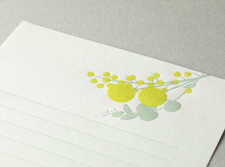 Midori Letterpress Bouquet Yellow