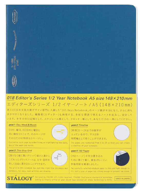 Stálogy 018 1/2 Year Notebook [A5] Cobalt Blue [Limited Edition]