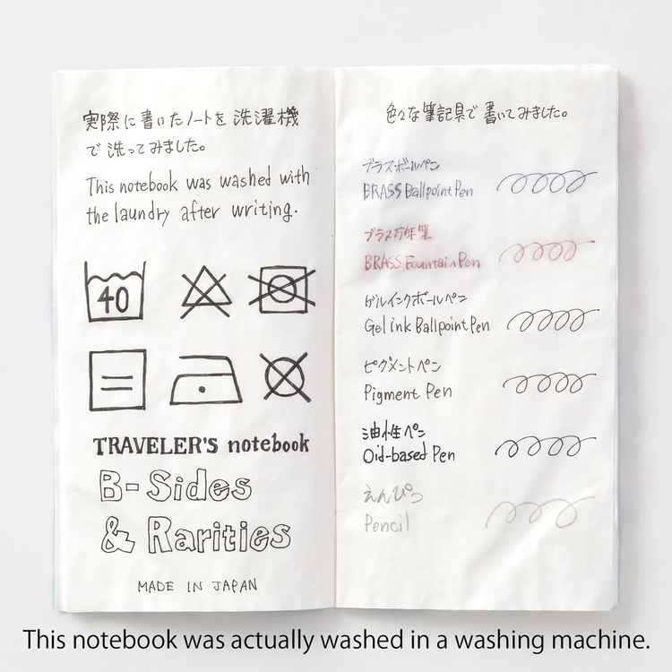 Traveler’s Company Traveler's notebook - Washable Paper, Regular Size (B-Sides & Rarities)