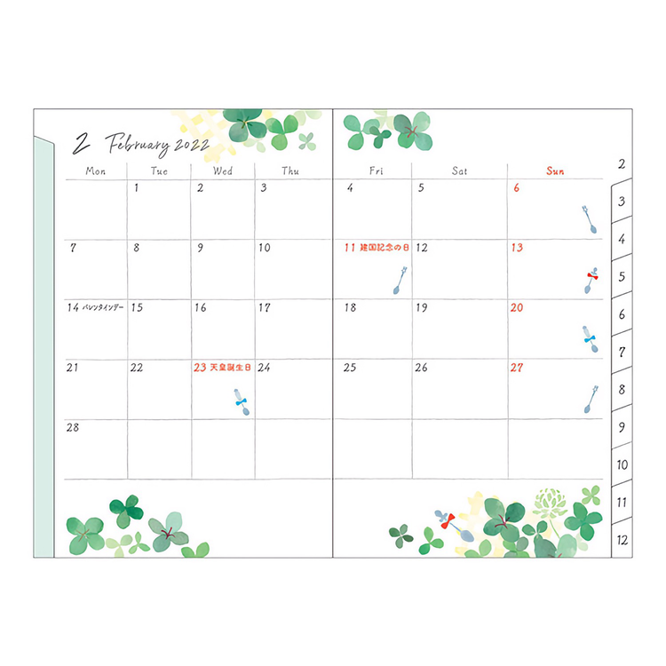 Midori MD 2022 Pocket Diary Mini Clover