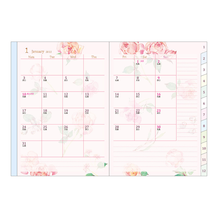 Midori MD 2022 Pocket Diary A6 Country Time Flower