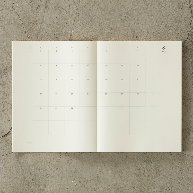 Midori MD Notebook 2022 Diary A4 Thin