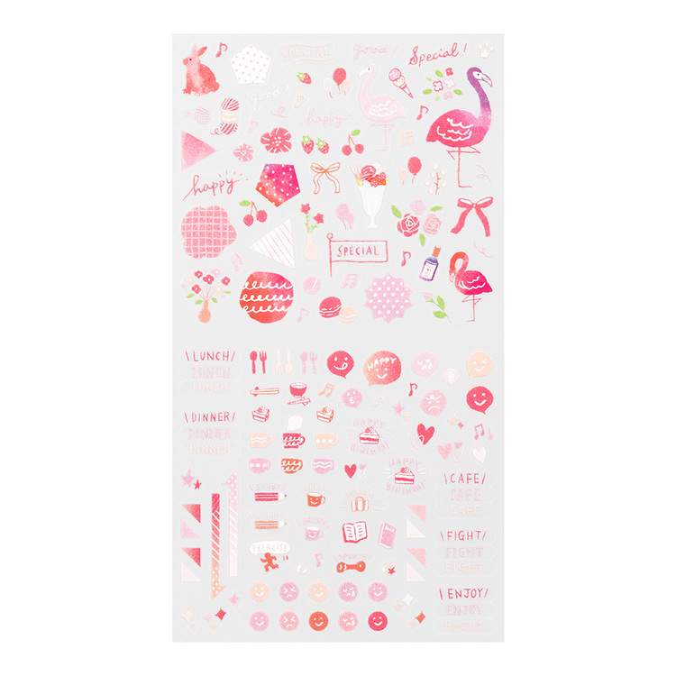 Midori 2022 Diary Sticker Color Pink