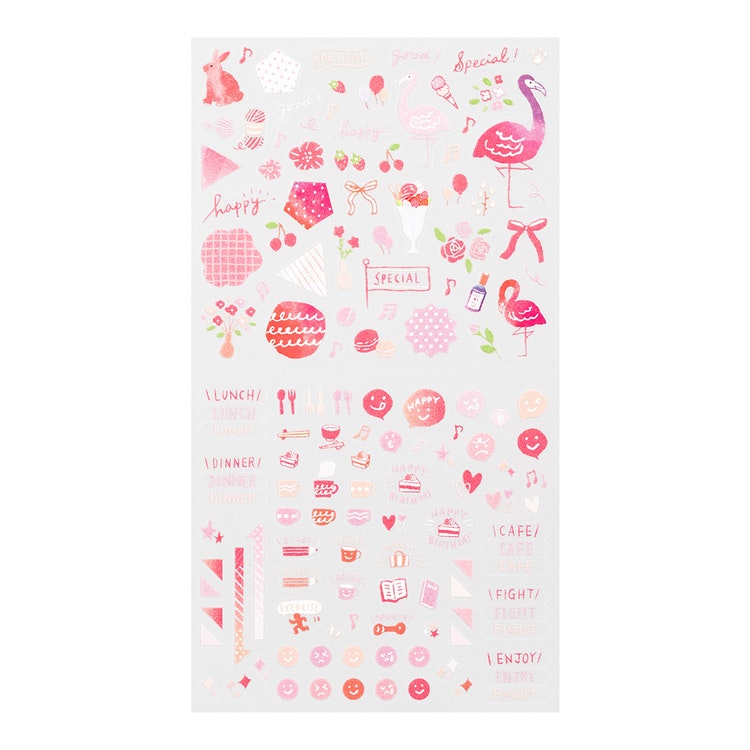 Midori 2022 Diary Sticker Color Pink