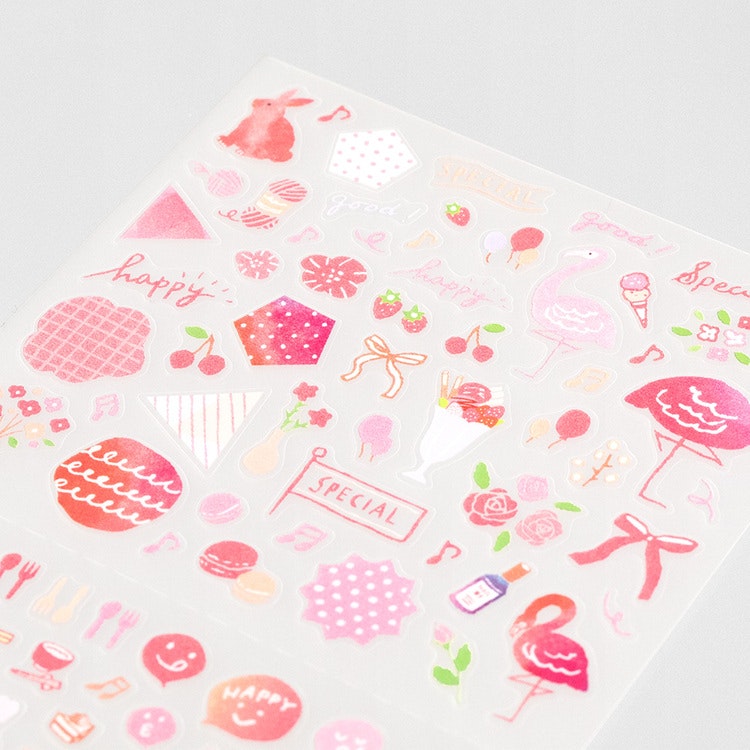 Midori 2022 Diary Sticker Color Pink