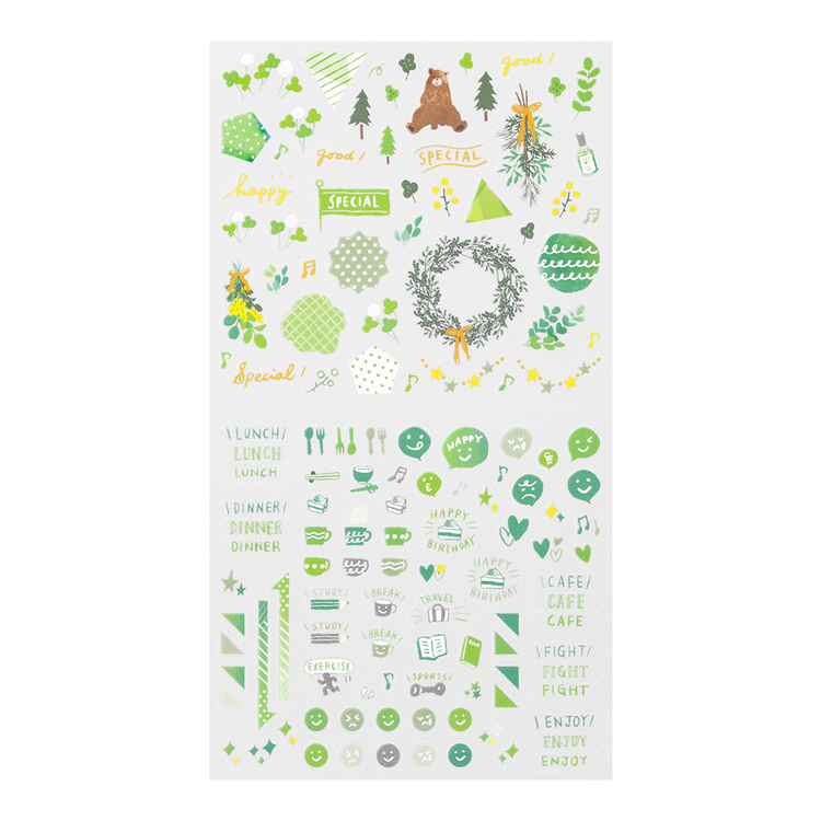 Midori 2022 Diary Sticker Color Green