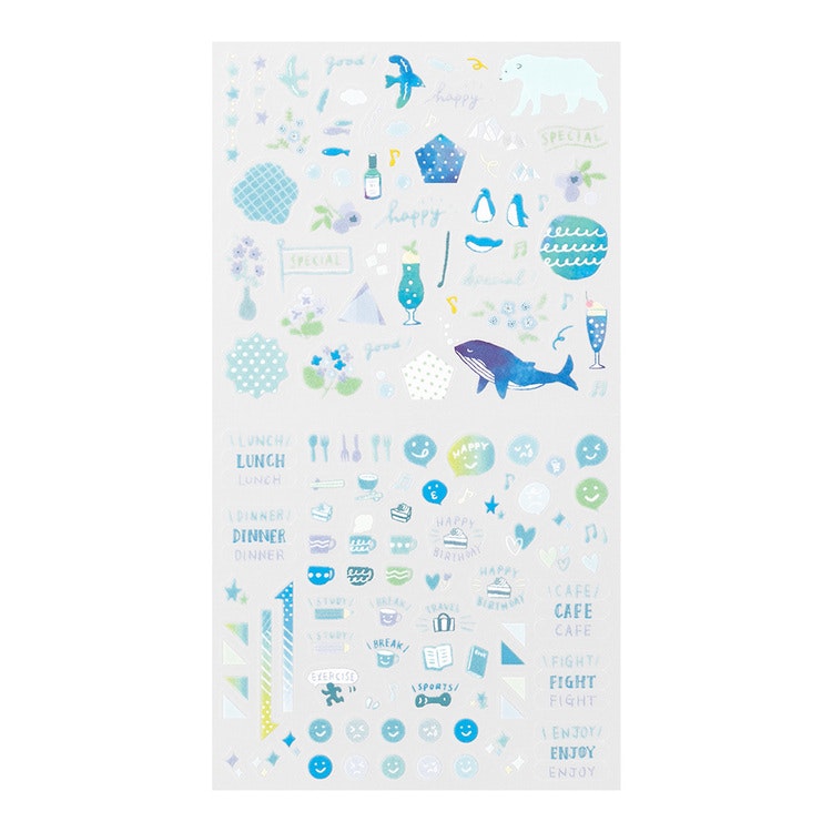 Midori 2022 Diary Sticker Color Blue