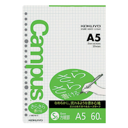 Kokuyo Campus Loose Leaf Paper Sarasara A5 Rutad