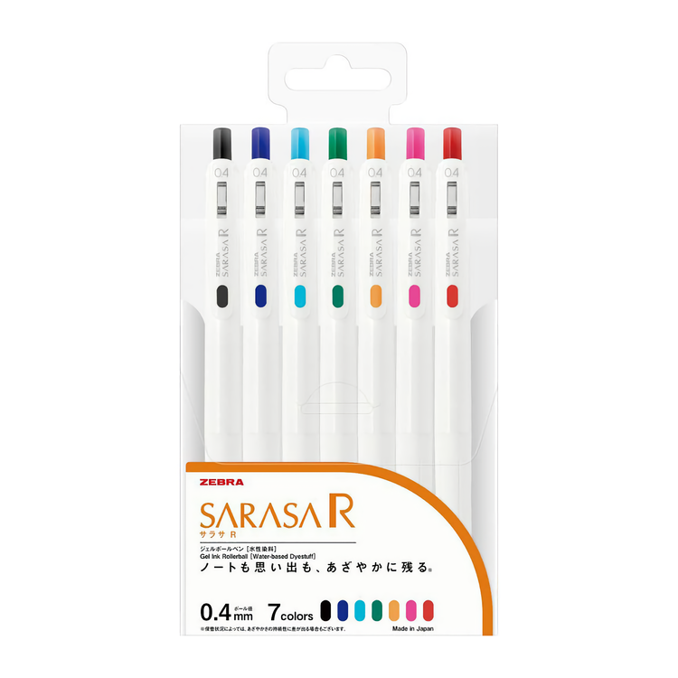 Zebra Sarasa R Gel Pen 7-pack 0,4 mm