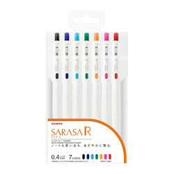 Zebra Sarasa R Gel Pen 7-pack 0,4 mm