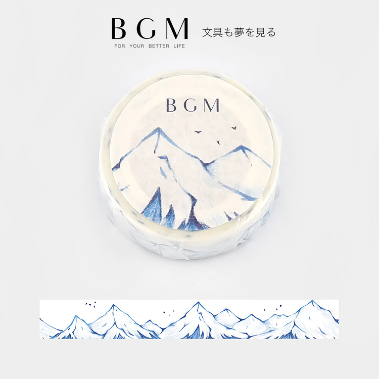 BGM Washi Tape Snowy Mountain 15 mm