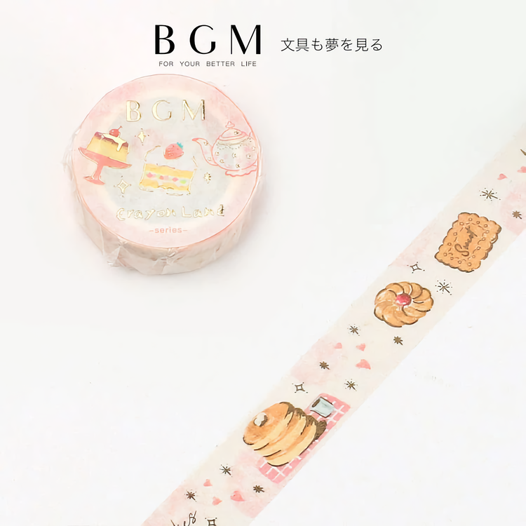 BGM Washi Tape Special Foil Crayon Land Confectionery Store 15 mm