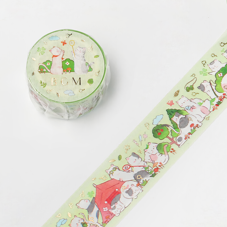 BGM Washi Tape Special Foil Animal Party Camp 20 mm