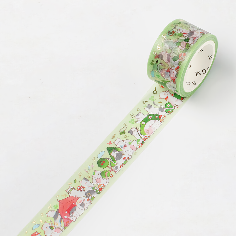 BGM Washi Tape Special Foil Animal Party Camp 20 mm