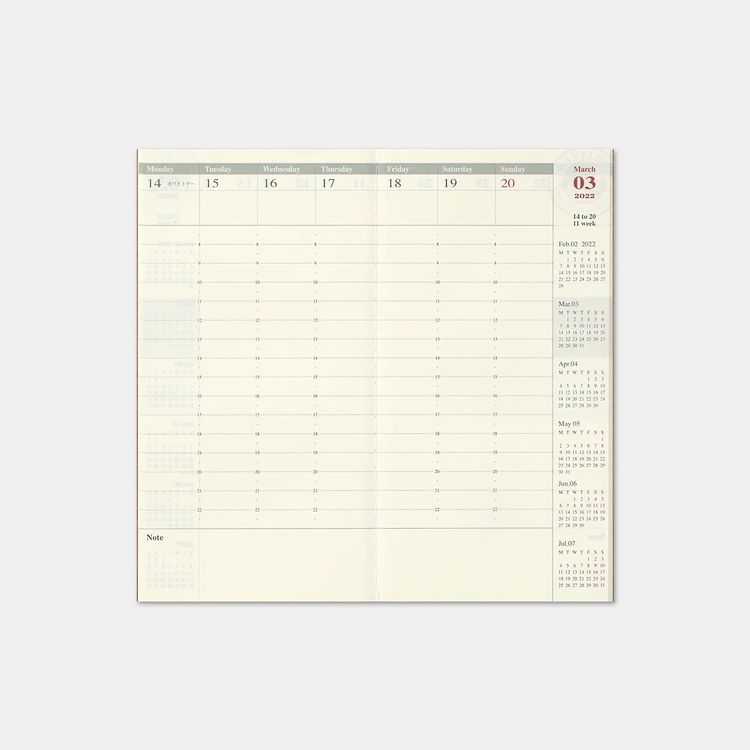 Traveler’s Company Traveler's notebook - 2022 Weekly + Vertical Refill, Regular Size
