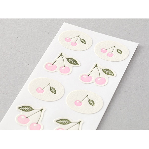 Midori Letterpress Cherry Stickers